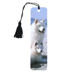 Vintage 90s Samoyed Bookmark Dogs Puppy Kent Donna Dannen 1990 Antioch KBO-07463